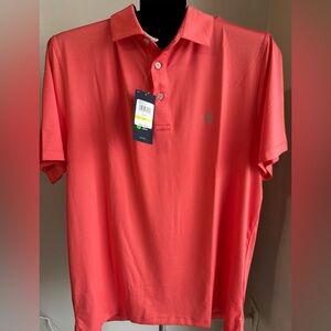 Izod Coral Golf Polo Shirt with Logo. M. NWT